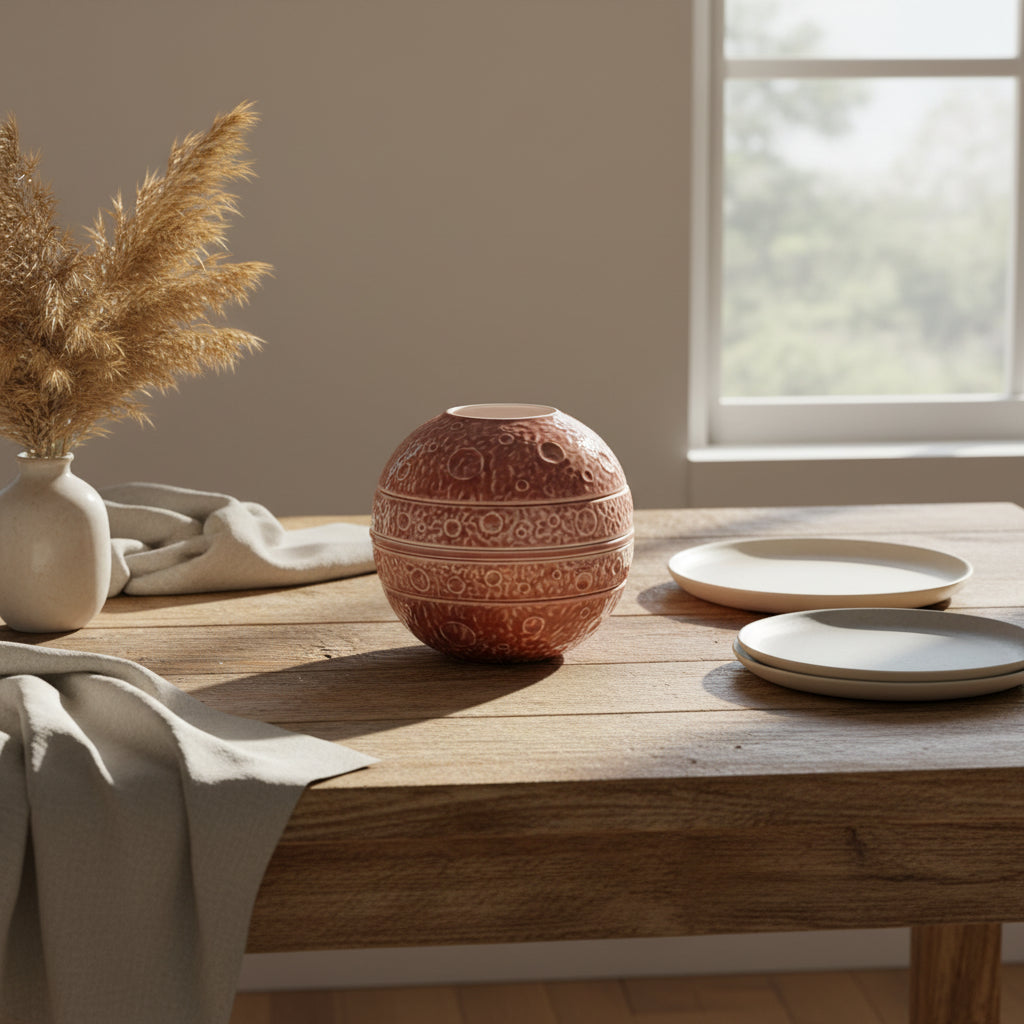 Brown Space Planets Ball Shaped Dinner Set (5-Piece)