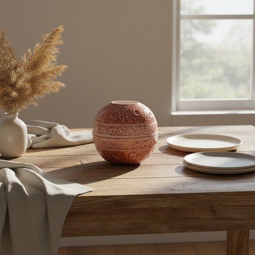 Brown Space Planets Ball Shaped Dinner Set (5-Piece)