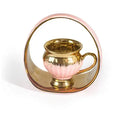 Gold/Pink Coffee Set of 6Pcs W/Handled Plate