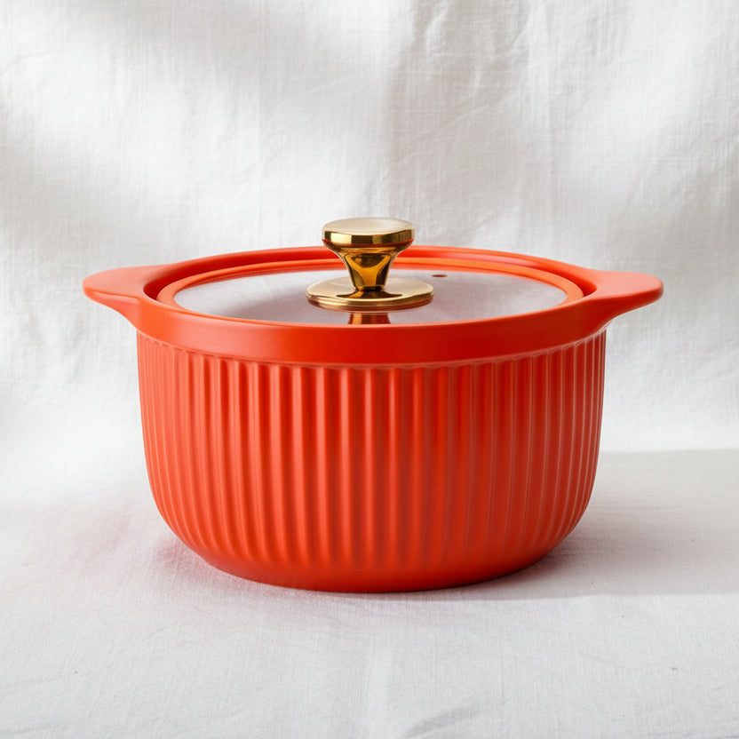 LA MAYA Orange Porcelain Cooking Pot 2.5L