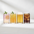 Glass Can Shaped Tumbler Glasses 4pcs 7.7cm