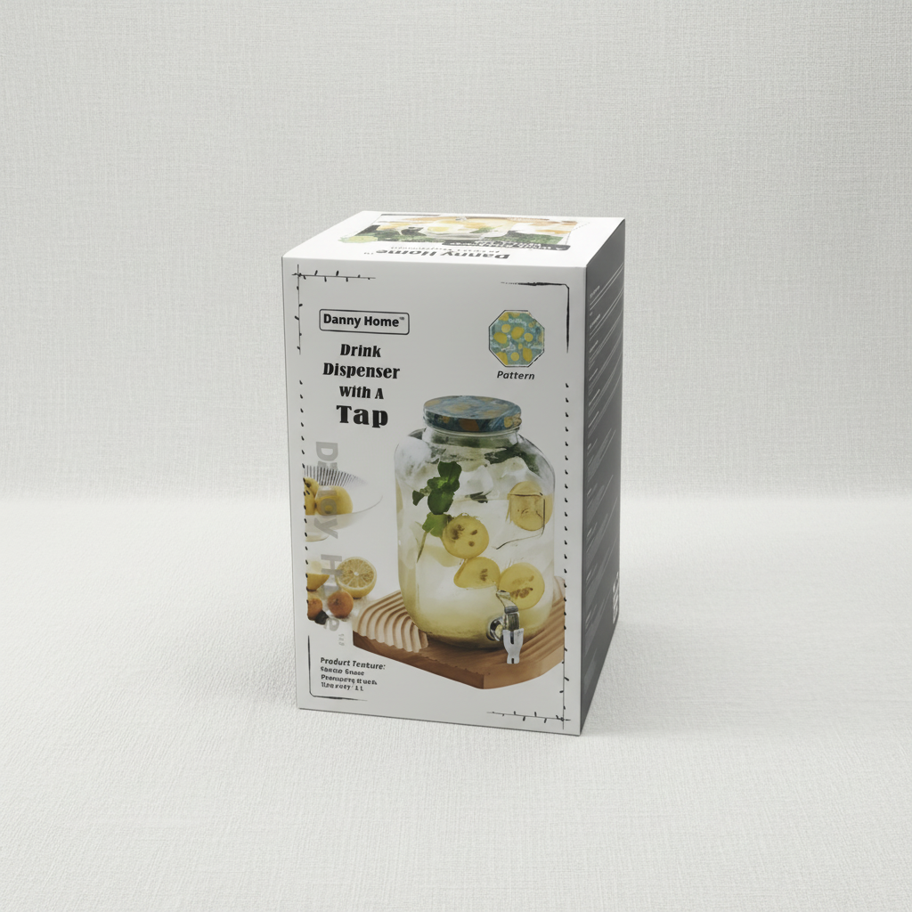 Glassware Beverage Dispenser With A Tap 5L