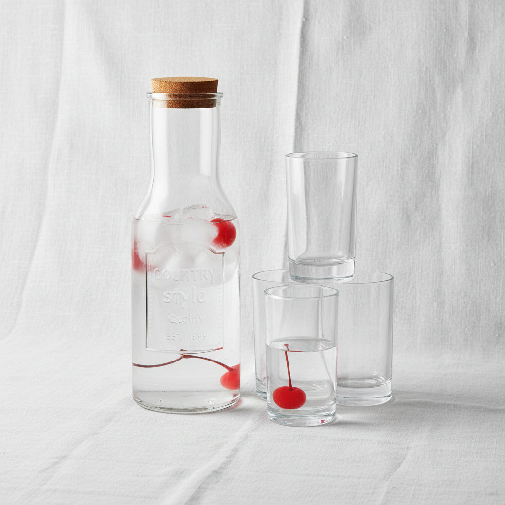 Glass Juice Jar with 4 Glasses 5pcs