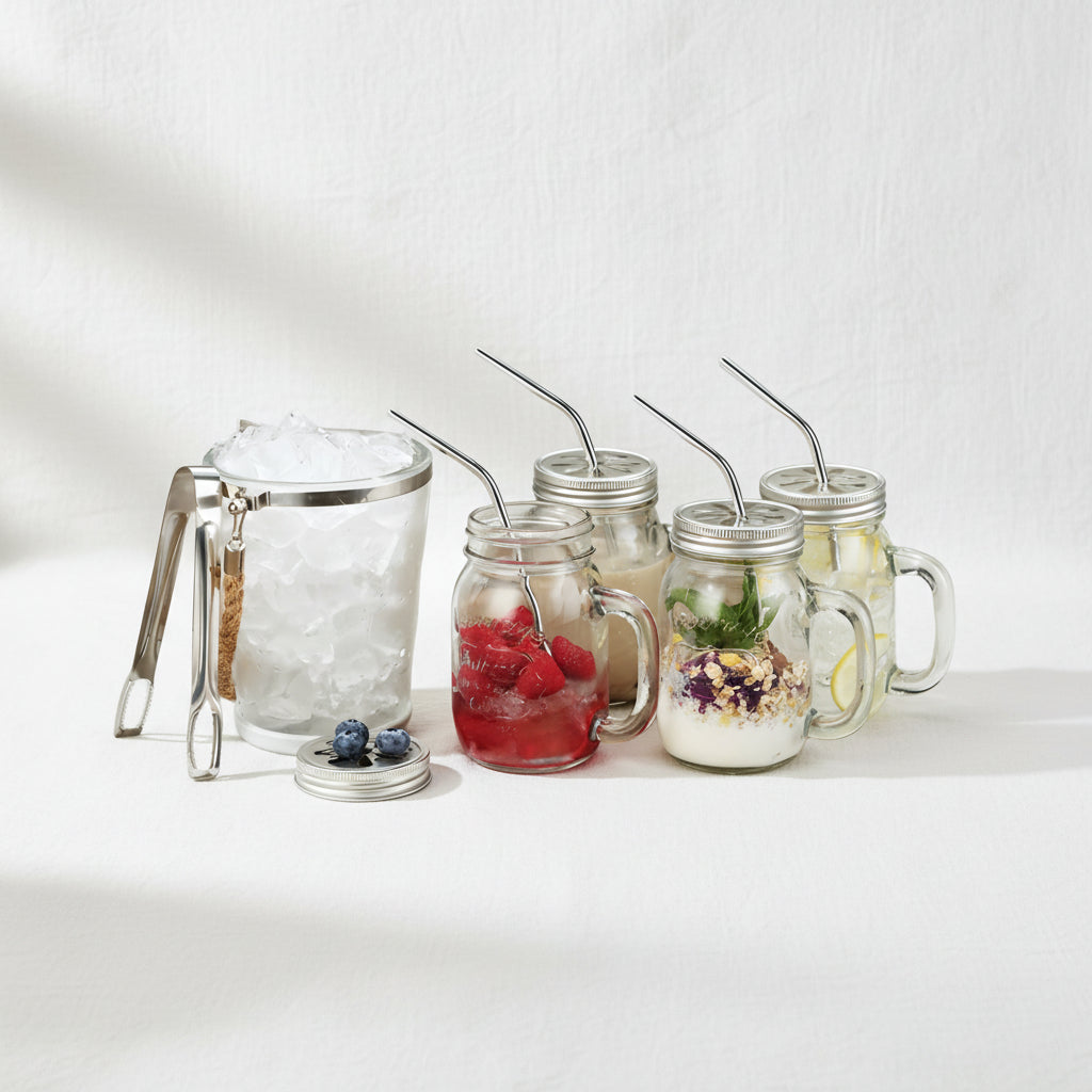 Mason Jar Ice Bucket Set 6Pcs