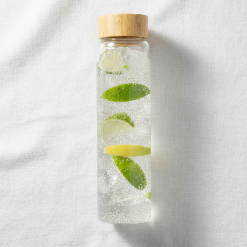 Borosilicate Bottle & Beach Wood Lid 1000ml