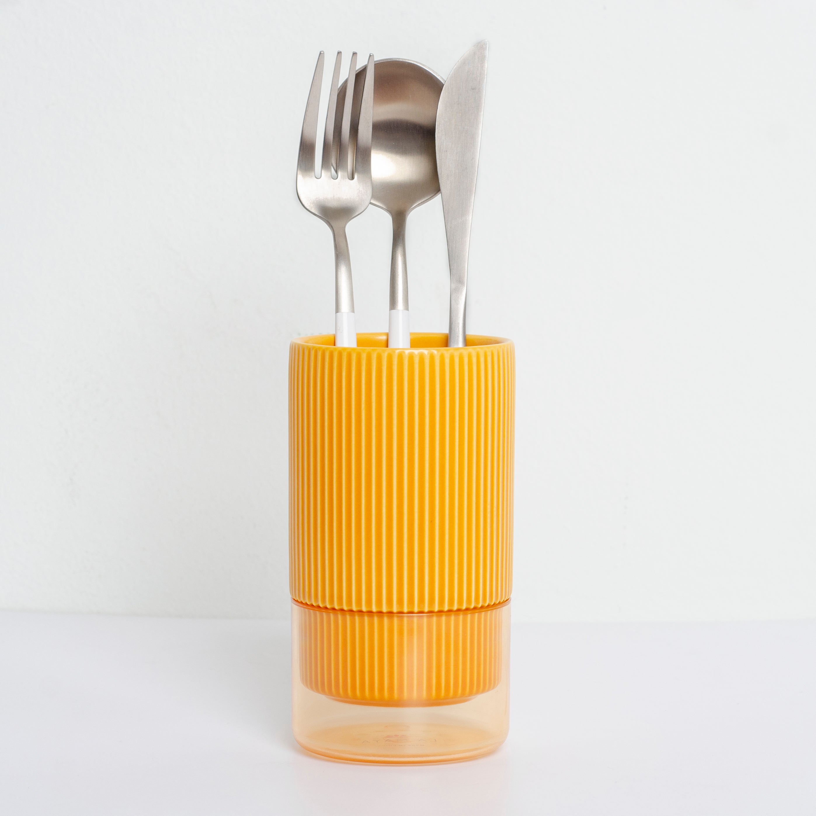 Porcelain Orange Kitchen Utensils Holder