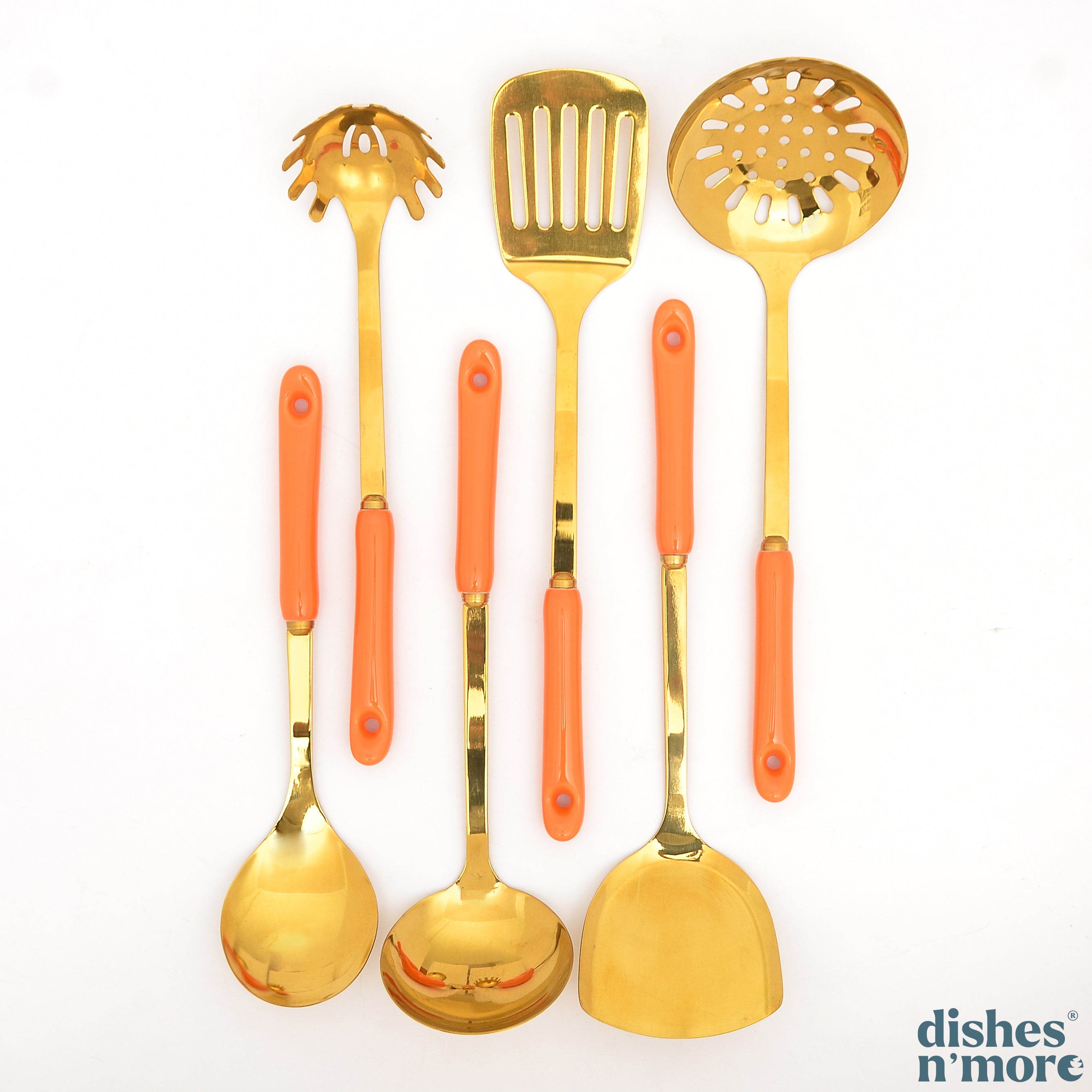 Tramontina Orange/Gold Cooking Utensil Stainless Steel Set