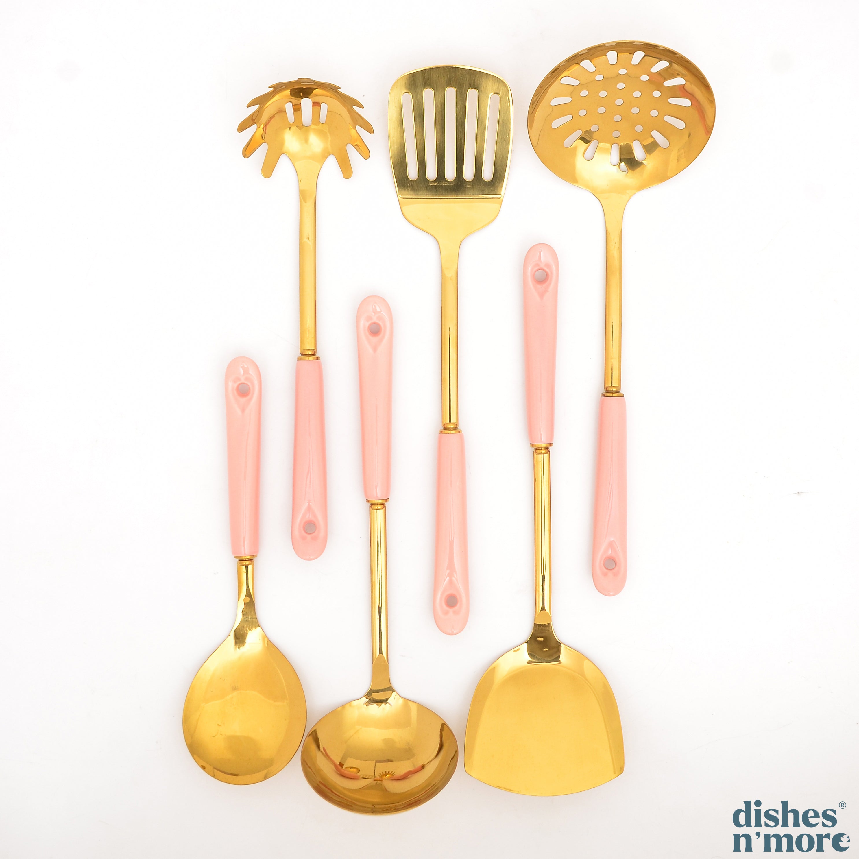 Tramontina Pink/Gold Cooking Utensil Stainless Steel Set