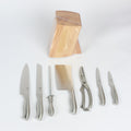Temiov 8 Pcs Ocean Series Beige Knife Set With Holder