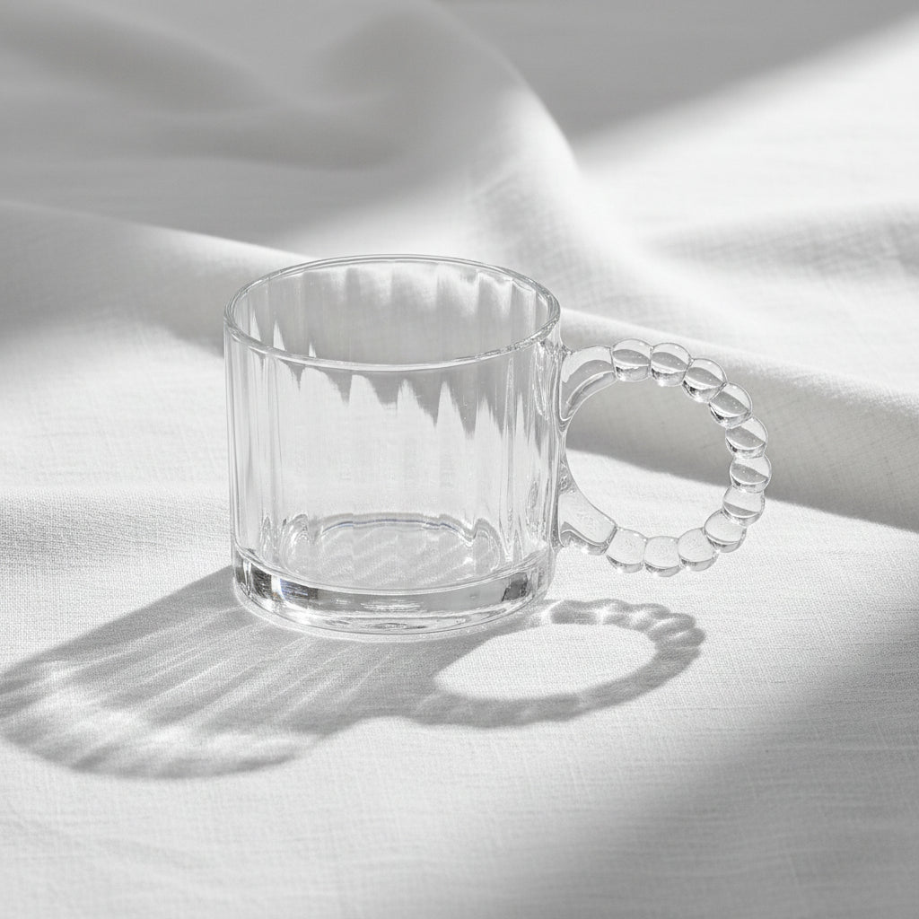 Tea Glass Cup Bubble Handle Set of 6 Pcs 320ml