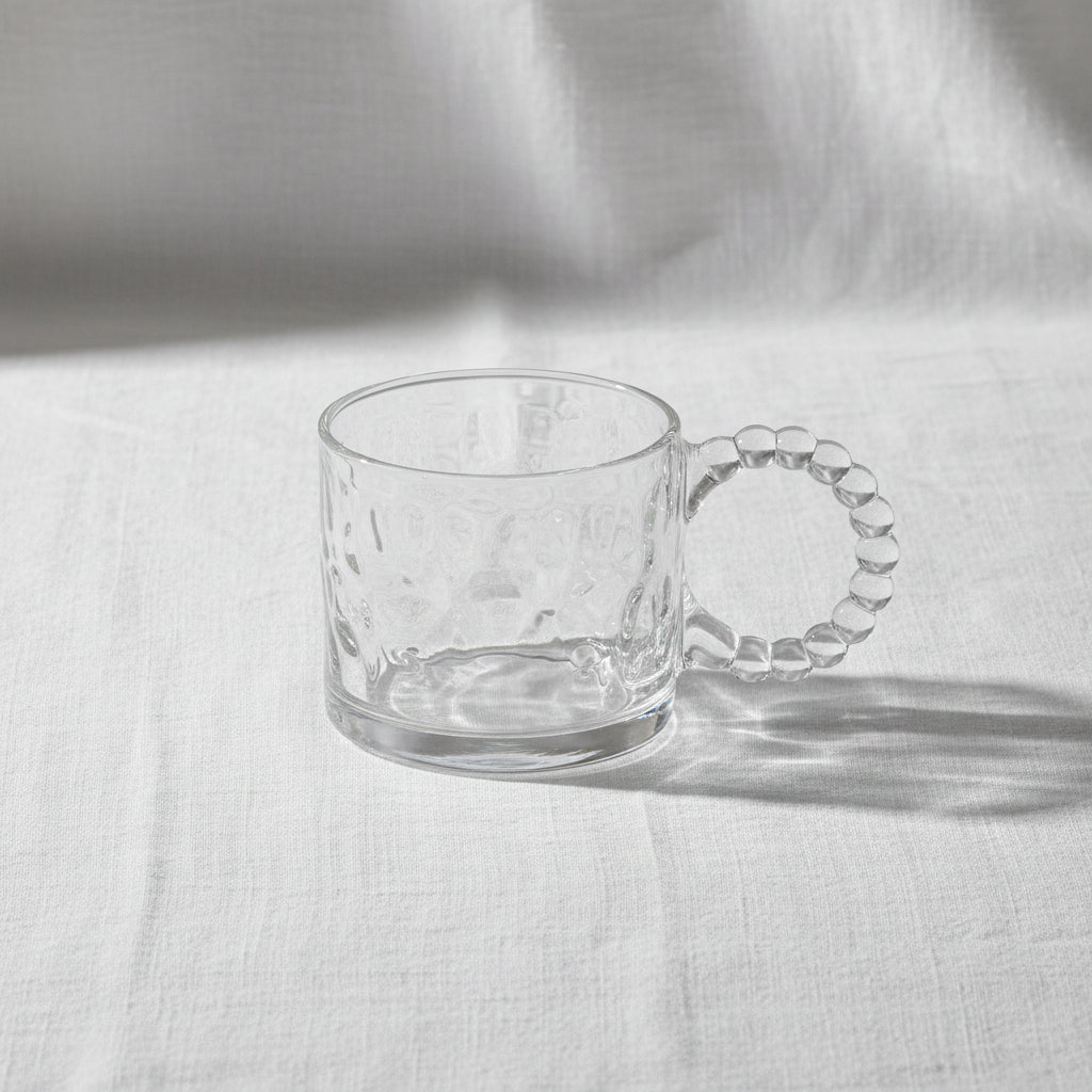 Tea Glass Cup Bubble Handle Set of 6 Pcs 320ml