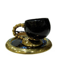 Gold/Black Coffee Set of 6Pcs W/Plate