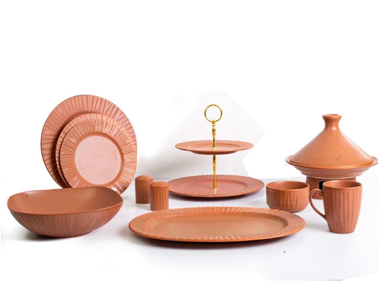 Light Brown Dinner Set 39 Pcs