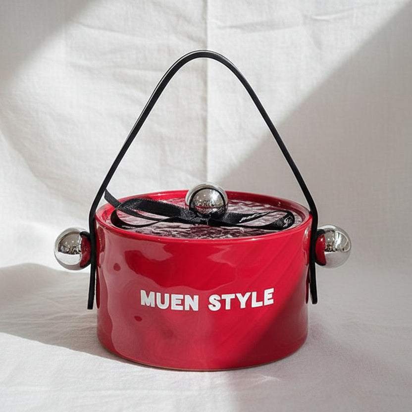 Red Muen Style Ceramic Jam Tray