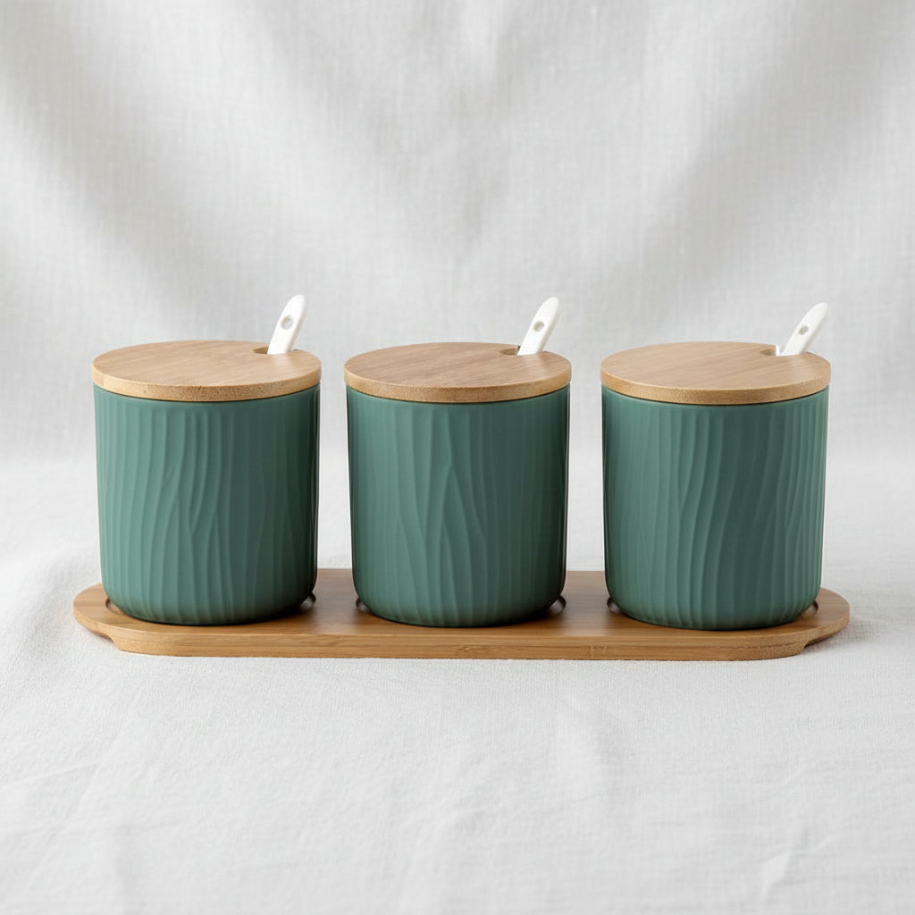 La Maya Grey 3 Pcs Spice Set W/Tray