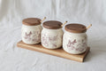 La Maya White Florals 3 Pcs Spice Set W/Tray