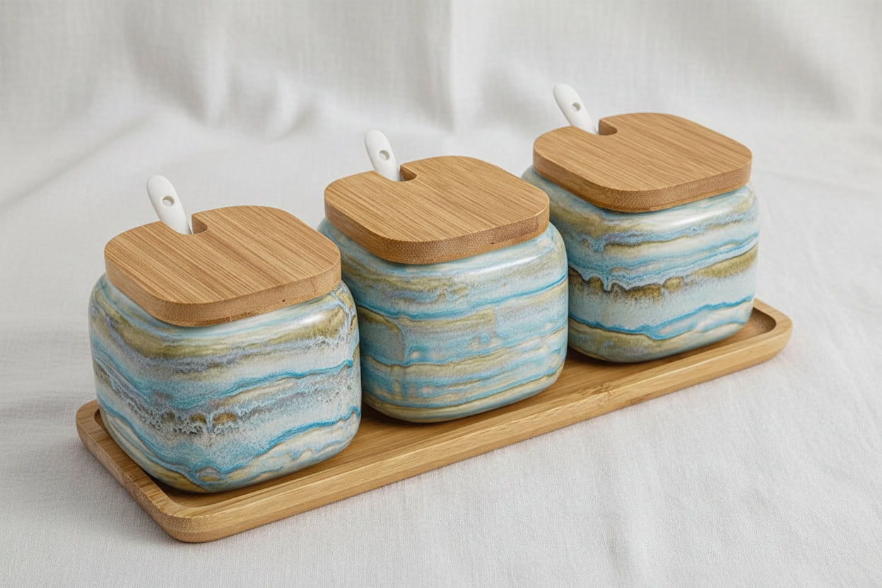 La Maya Glass 3 Pcs Spice Set