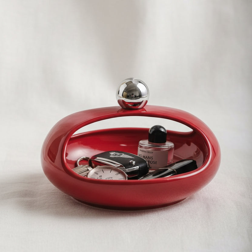 La Maya Ceramic Red Handle Tray