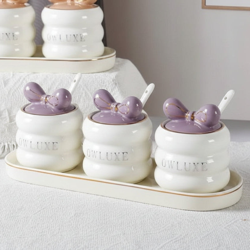 La Maya Bowtie 3 Pcs Spice Set W/Tray