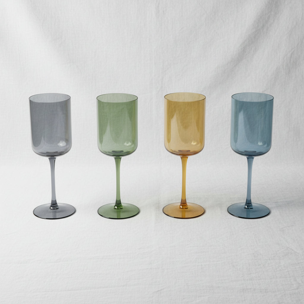Colored Crystal 4 Pcs Juice Glasses 22cm