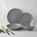 Sophisticated Mix 15 Gray 24-Piece Porcelain Dinner Set