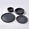 Ultra-Modern Reactive 8 Dark Gray 24-Piece Porcelain Dinner Set