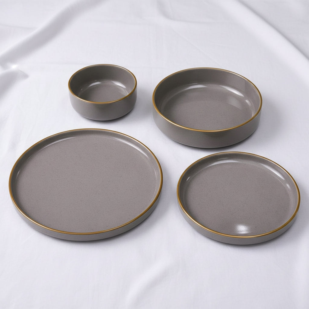 Regal Royal 12 Gray 24-Piece Porcelain Dinner Set