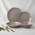 Sophisticated Mix 14 Brown 24-Piece Porcelain Dinner Set