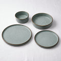 Organic Reactive 9 Green 24-Piece Porcelain Dinner Set