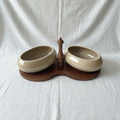 2-Piece Large Oval Ceramic Bowl Set (Grey Electroplated)