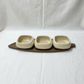3-Piece Small Square Ceramic Bowl Set (Coffee Electroplated)