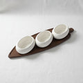 3-Piece Small Oval Ceramic Bowl Set (White)