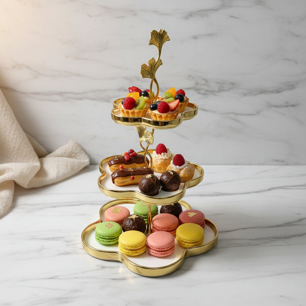 Ceramic Decorative Candy 3 Level Tray