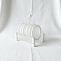 Plastic Plate Set with Stand (Grey/White/Beige Mix - 14x20cm)