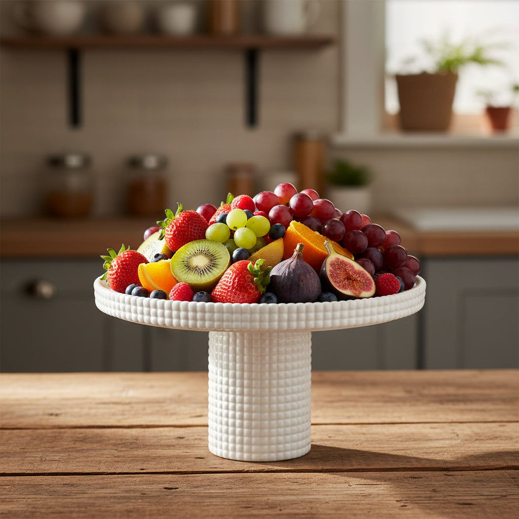Contemporary Neutral Plastic Large Cake Stand & Display Plate (30x30cm)