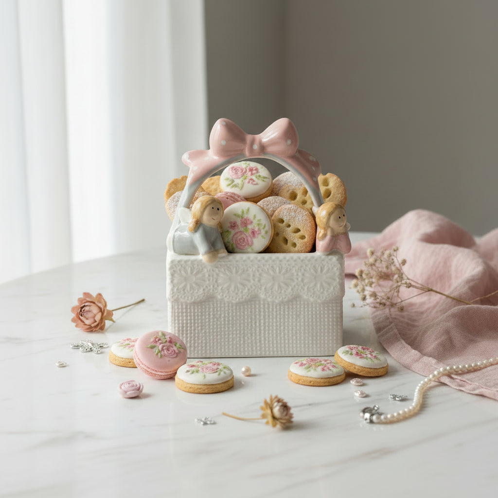 The Celeste Minimalist Ceramic Angel Design Basket