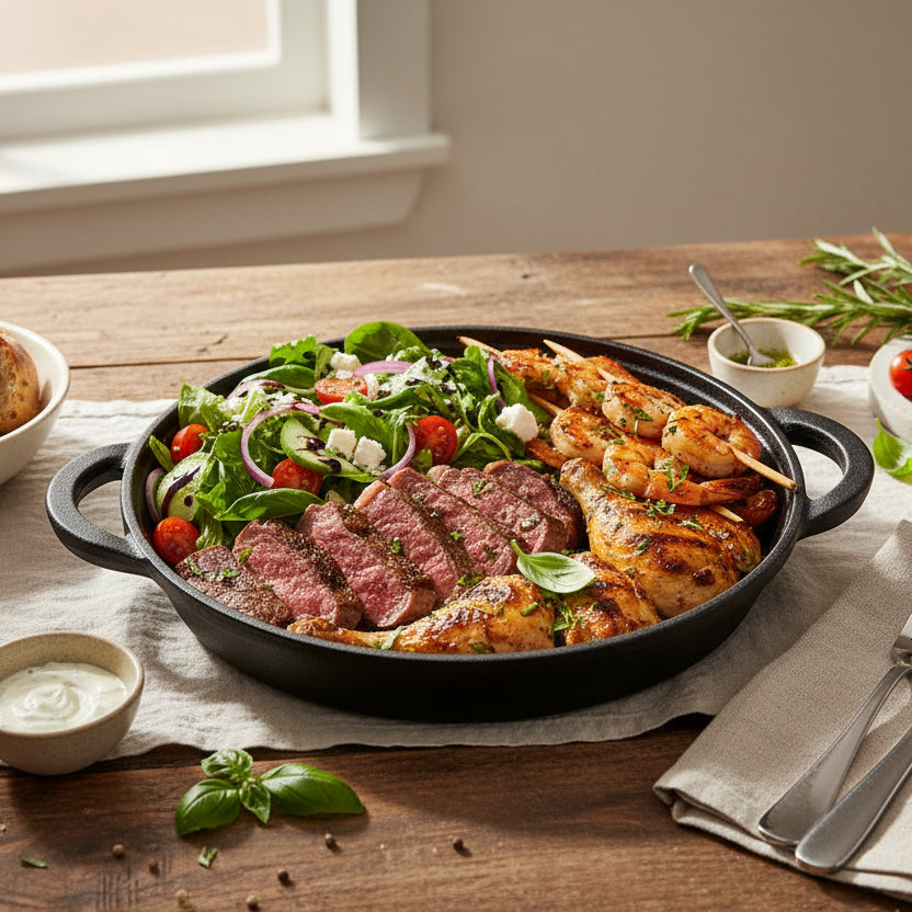 The Minimalist Culinary Instrument (Round Grill Pan W/Cast Handles 26cm)