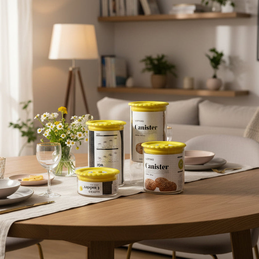 The Minimalist Organization Pavilion (Plastic Round Storage Set 4 Pcs Yellow)