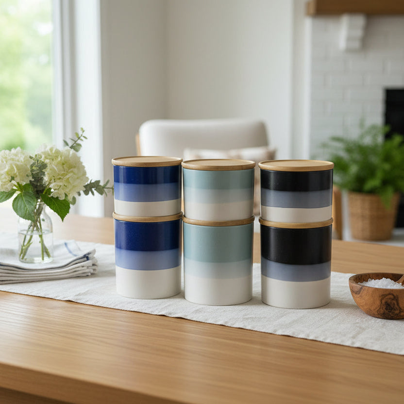 The Lumina Minimalist Glass Spice Jar Suite