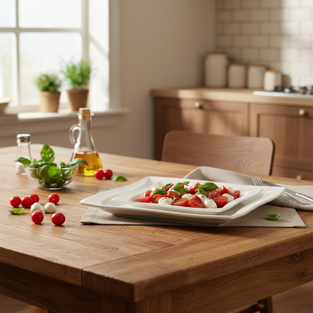 The Fino Minimalist 18-Piece Porcelain Dinnerware Suite