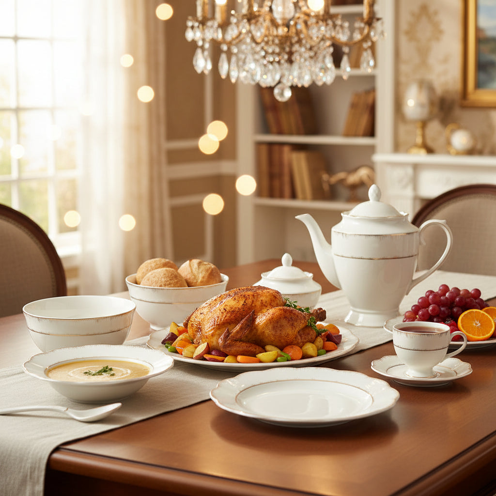 The Apex Minimalist Tableware Collection (113-Piece Grand Dinner Set)