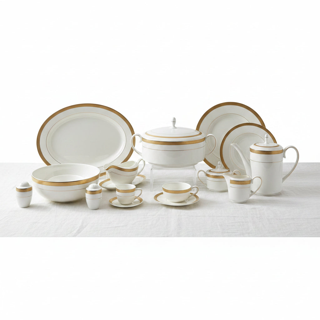 Peacock Feather 128-Piece Bangladesh Dinner Set