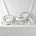 Matt Gold White 128-Piece Bangladesh Dinner Set