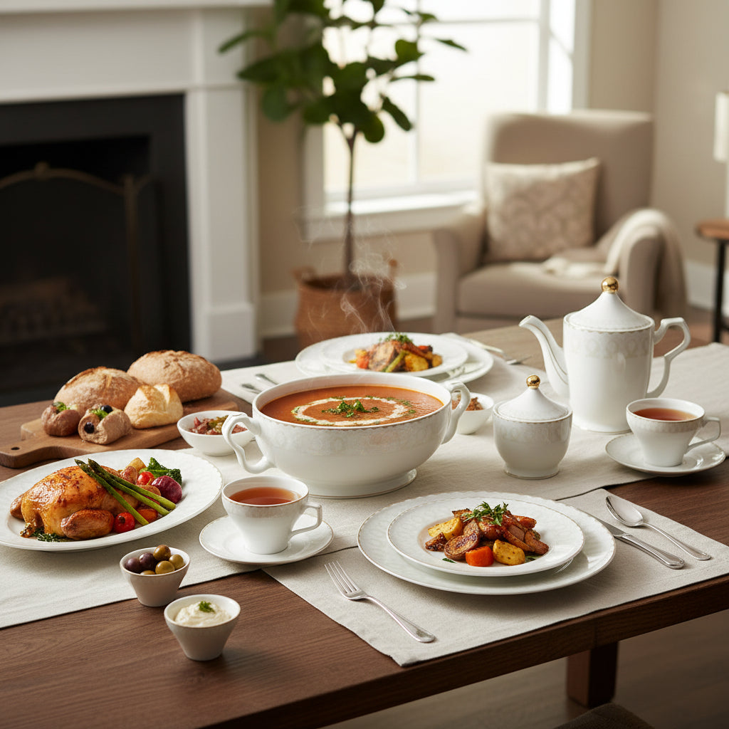 Plain Rosive Dinner Set (60-Piece) - Style 735