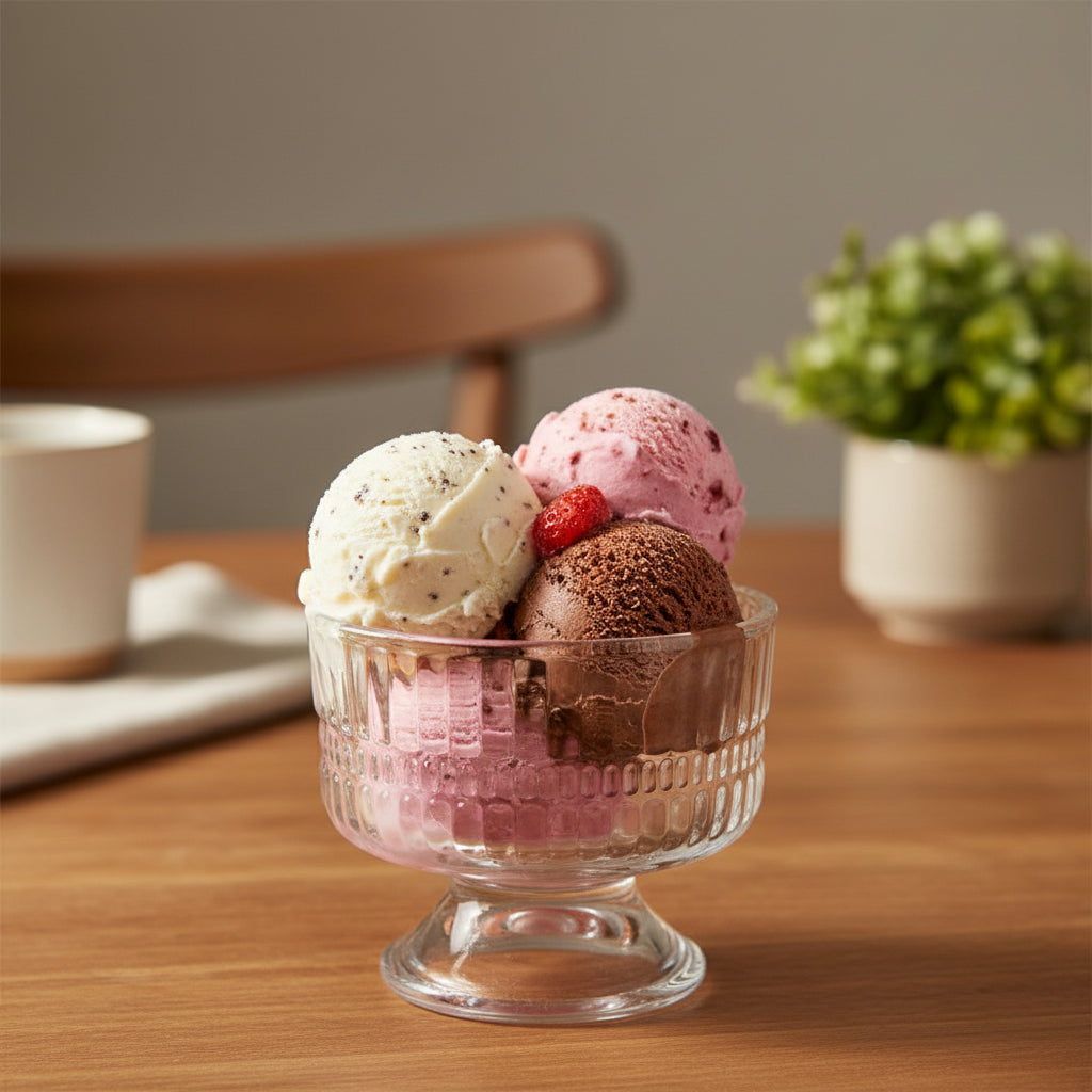أكواب زجاجية كريمية (225 مل) - طراز 143