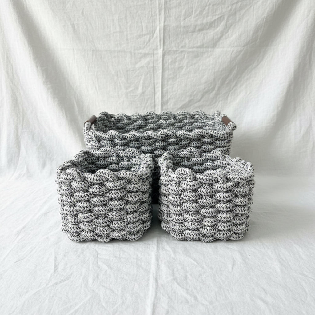 Fabric Basket Bathroom Set