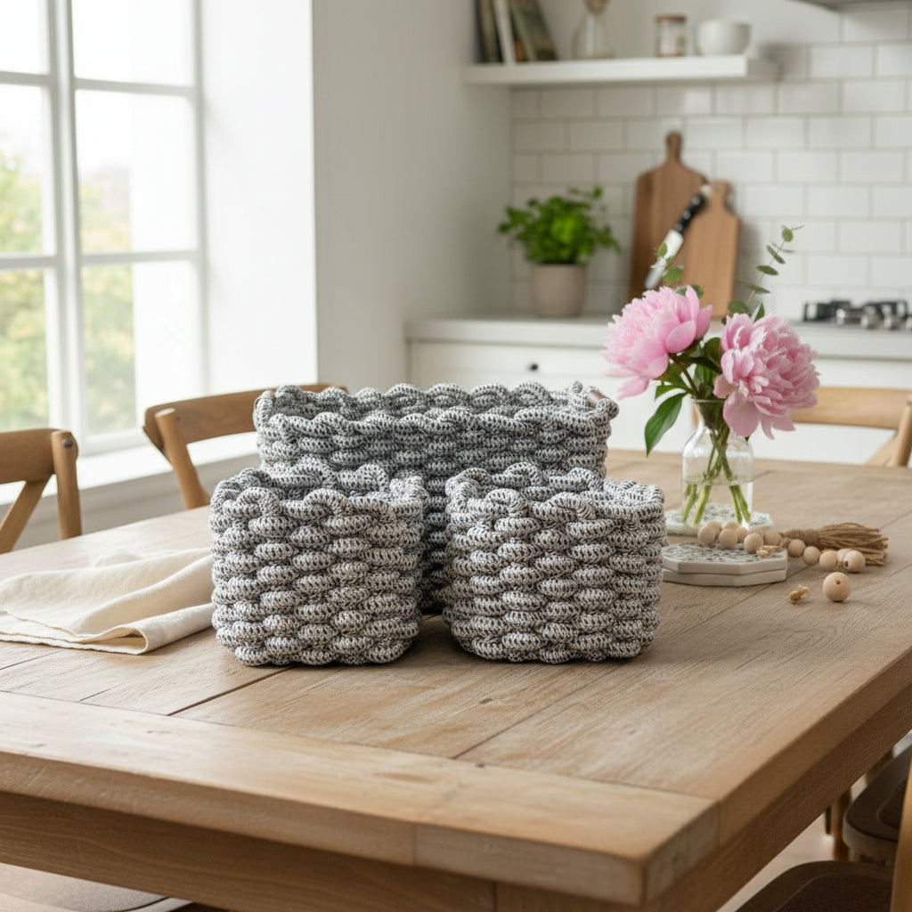 Fabric Basket Bathroom Set