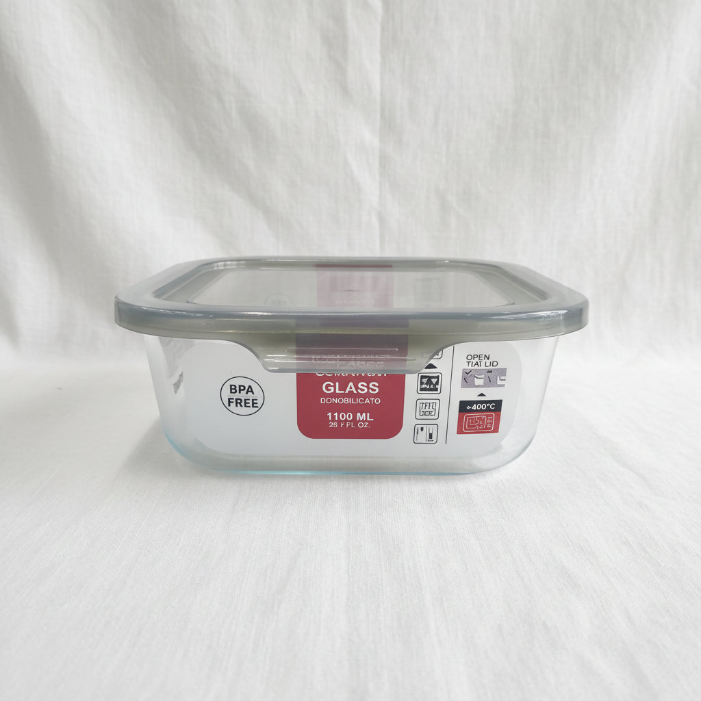 Borosilicate Squared Food Container 1100ml