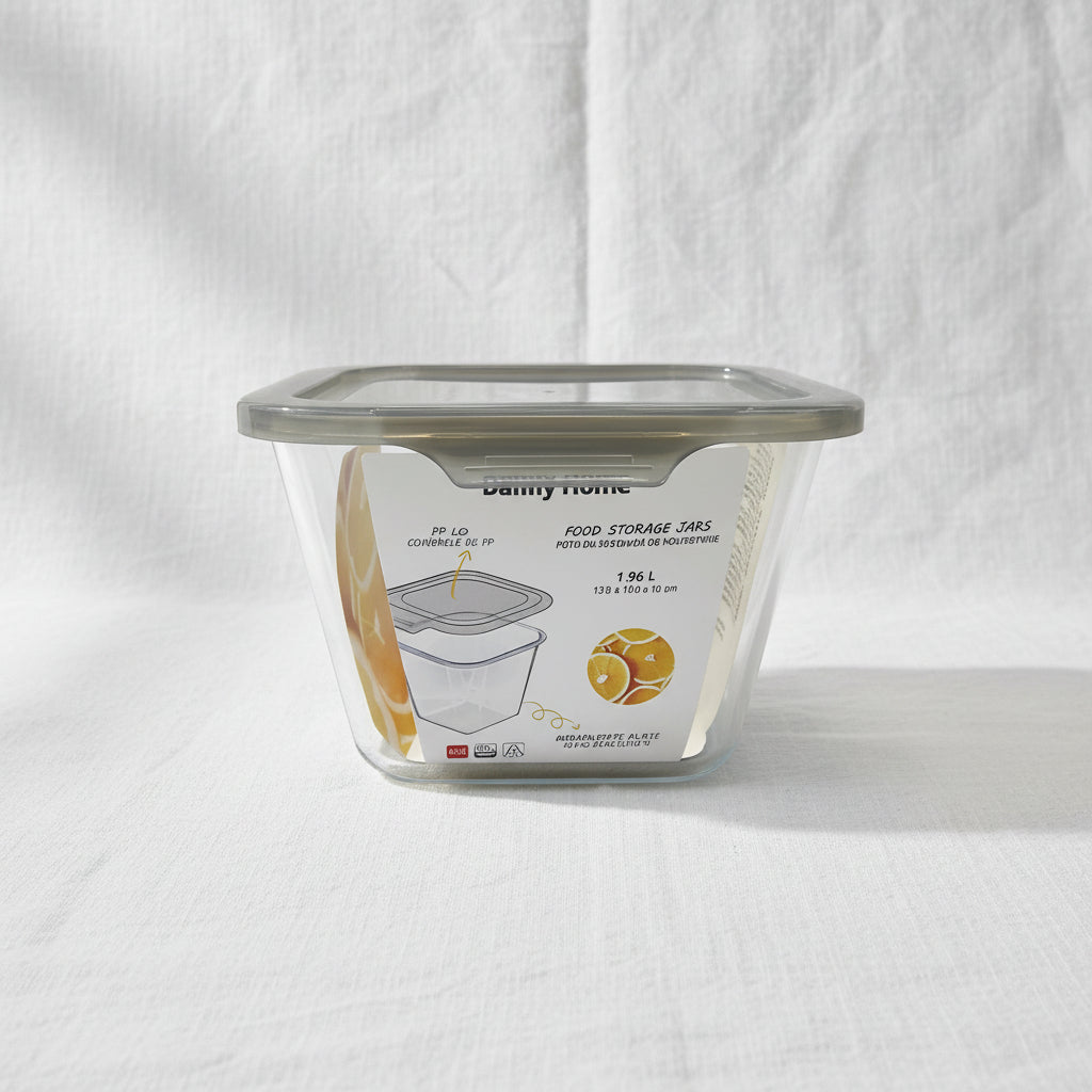 Borosilicate Squared Food Container 1950ml