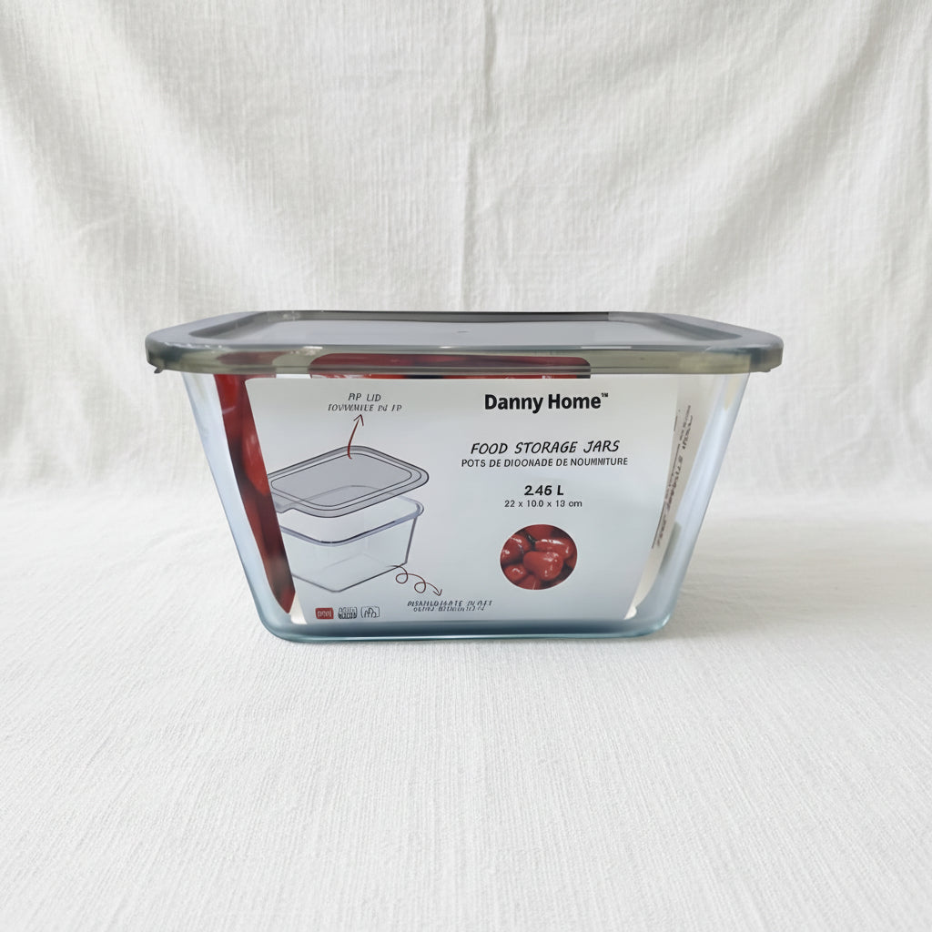 Borosilicate Squared Food Container 2450ml